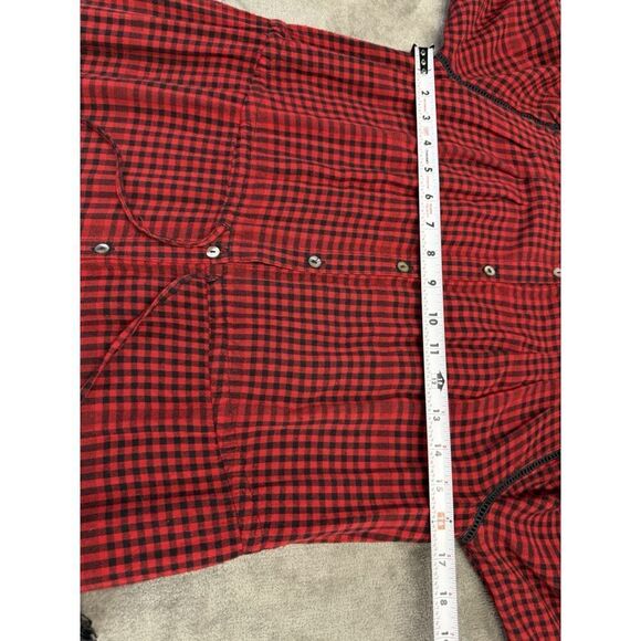 Faherty Sandia Red Black Gingham Maxi Dress Small Boho Cottagecore Fall Look - Picture 12 of 16